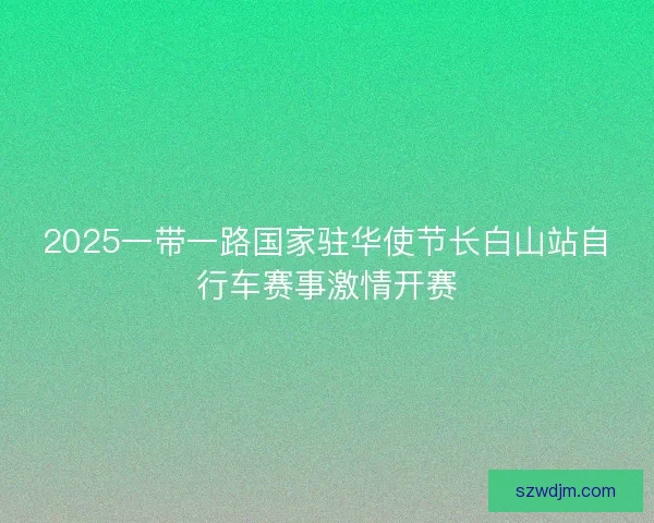 2025一带一路国家驻华使节长白山站自行车赛事激情开赛
